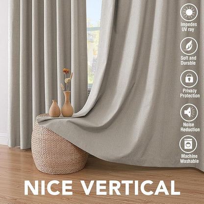 H.VERSAILTEX Linen Curtains 100% Blackout Curtains - Image 7