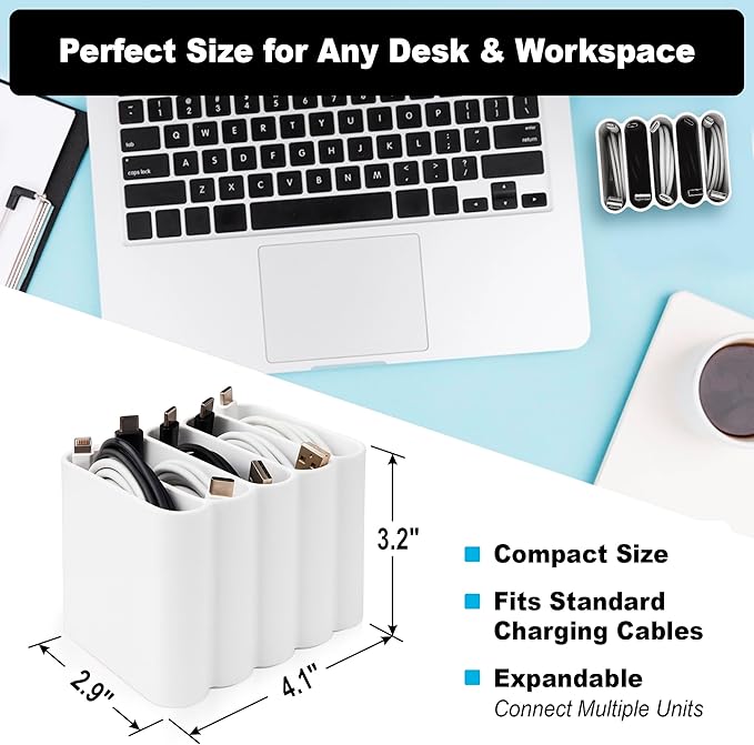 Cable Management Organizer Cord Management, Durable Plastic Connectable Cable - Image 4
