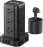 15FT USB C Power Strip Surge Protector Tower, Mini Power Strip Tower Travel 12 by SMALLRT