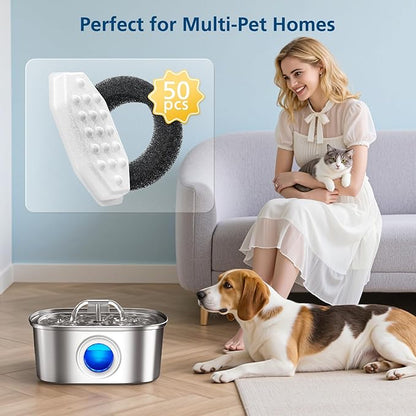 50 Pack Cat Fountain Replacement Filters - Image 2
