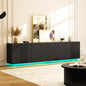59" Black Fluted Sideboard Buffet Cabinet by WOENEI
