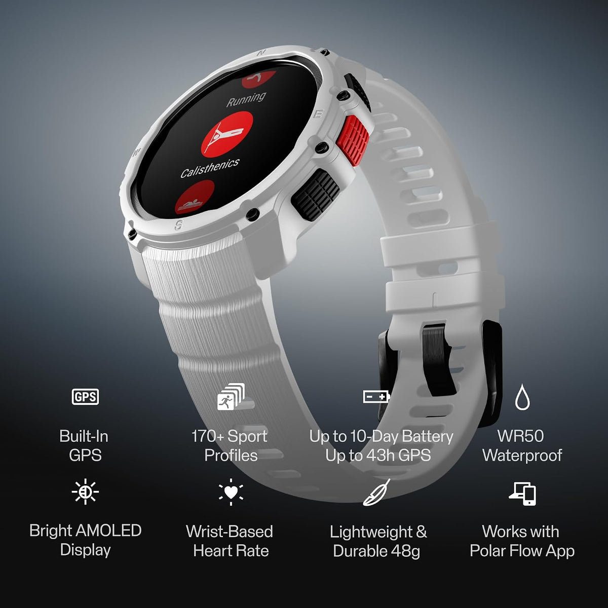 Polar Street X – GPS Running Sports Watch – Rugged Waterproof – 170+ Sport Pr...
