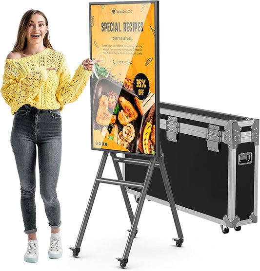 QIXZOCV MWE 43 Inch Mobile Digital Signage Display Touchscreen Kiosk by QIXZOCV