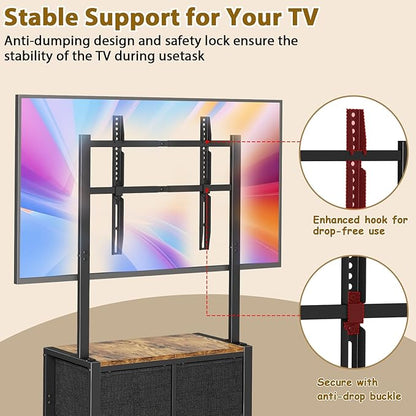 JKsmart Mobile TV Cart Rolling TV Stand Holder - Image 6