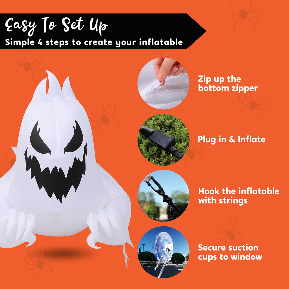 Joiedomi 4.5 FT Halloween Inflatable Scary Ghost Outdoor Decoration, Inflatab...