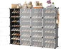 Portable Shoe Rack with Door, 64 Pairs Cabinet Easy Assembly, Plastic by WEXCISEforTidyingHouse