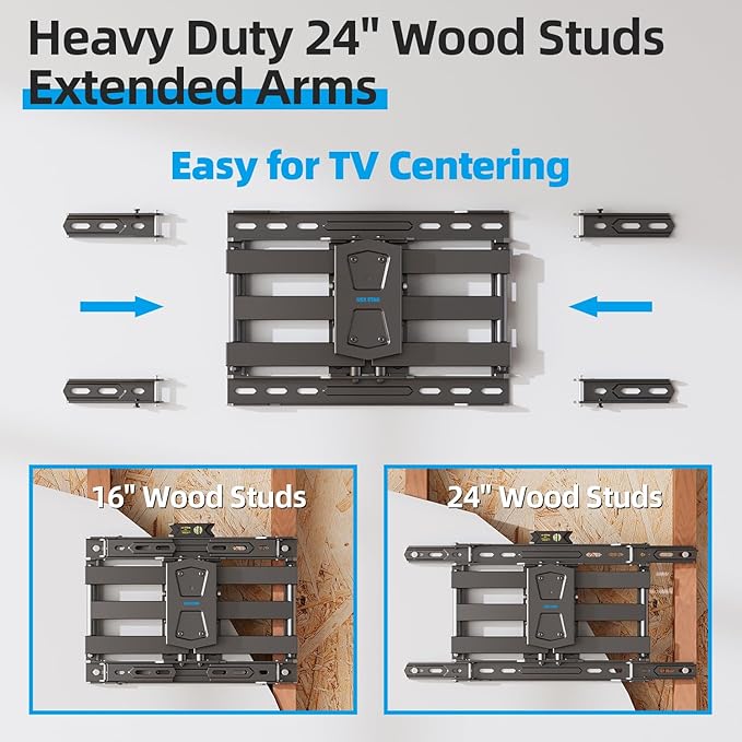 USX STAR Full Motion TV Wall Mount 24 inch Studs - Image 3