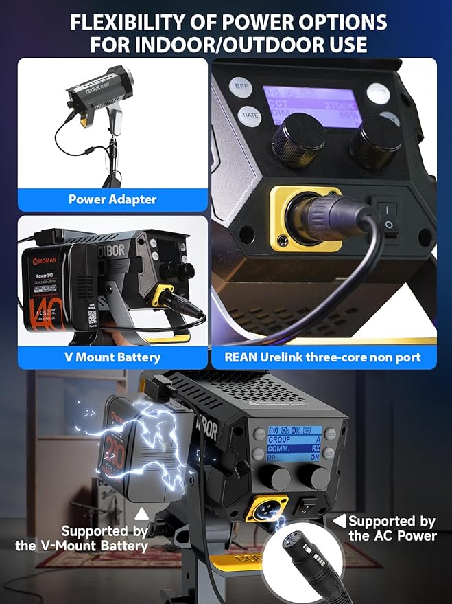 Video Light, COLBOR CL120R RGB 120W Continuous Lighting M/G Balance 2700~6500K - Image 6