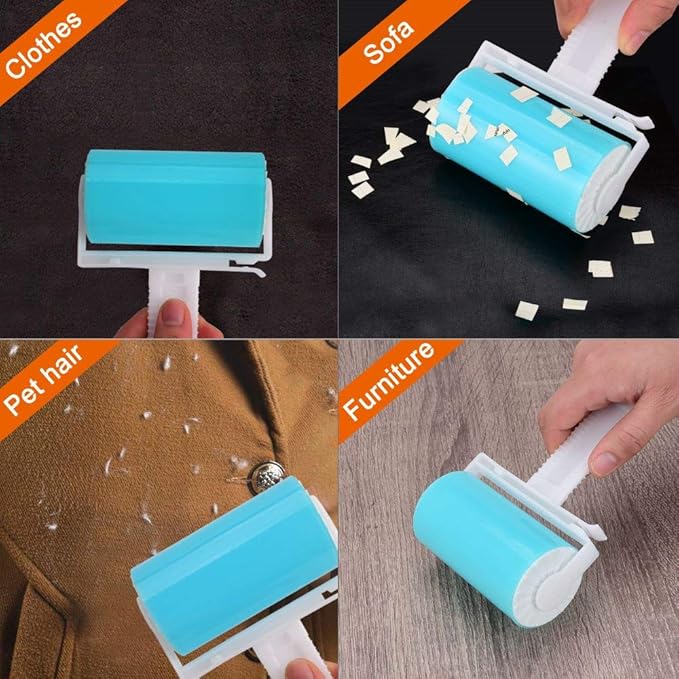 Lint Roller 5 Pack, Reusable Washable Lint Roller Sticky Gel Lint Remover Pet - Image 2