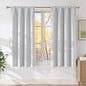 NICETOWN Greyish White Faux Linen Room Darkening Rod Pocket Curtains 63 inch by NICETOWN