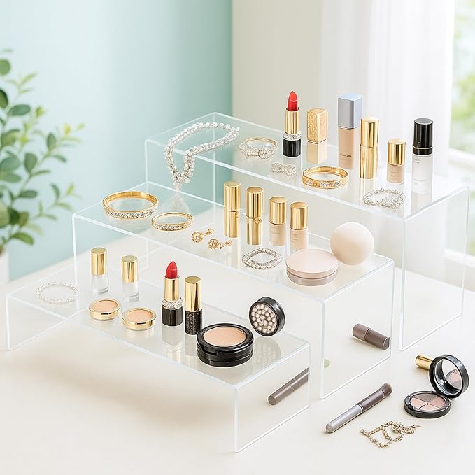 Chuangdi 2 Sets Acrylic Display Risers, Product Stand, Jewelry Display Riser - Image 7