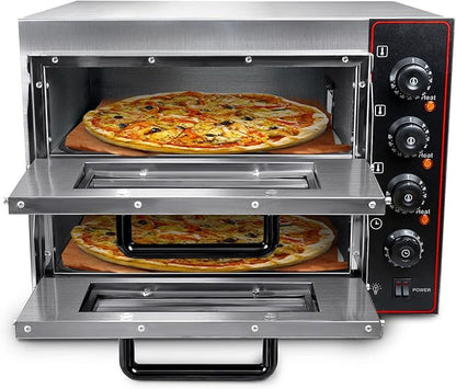 Shikha Commercial Pizza Oven 16 inch Pizza Double Deck 3000W 110V Electric Oven - Image 4