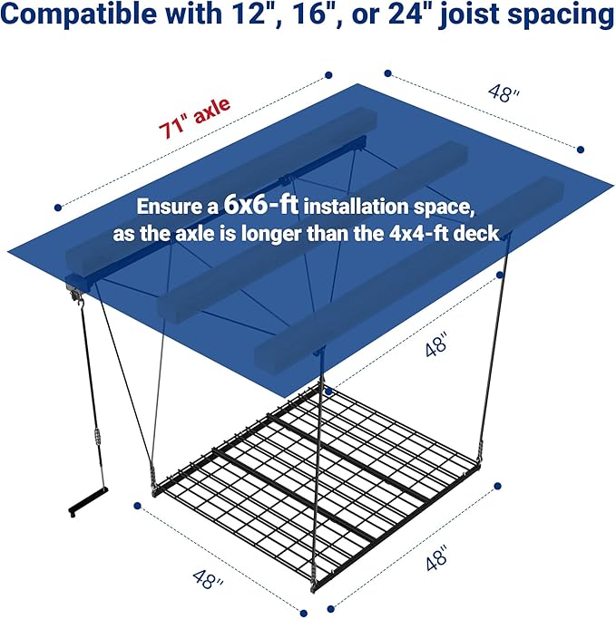 FLEXIMOUNTS GL1 Overhead Garage Lifting Storage Rack, 4x4 Ft Heavy-Duty Metal - Image 2