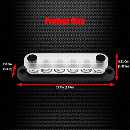 6 x M8 Studs Power Distribution Block Bus Bar 12V, Ampper 5.9" HD 200A Marine - Image 5