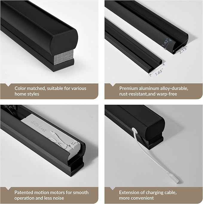 Boolegon Motorized Blinds with Remote, Light Filtering Smart Blinds, Automatic - Image 4