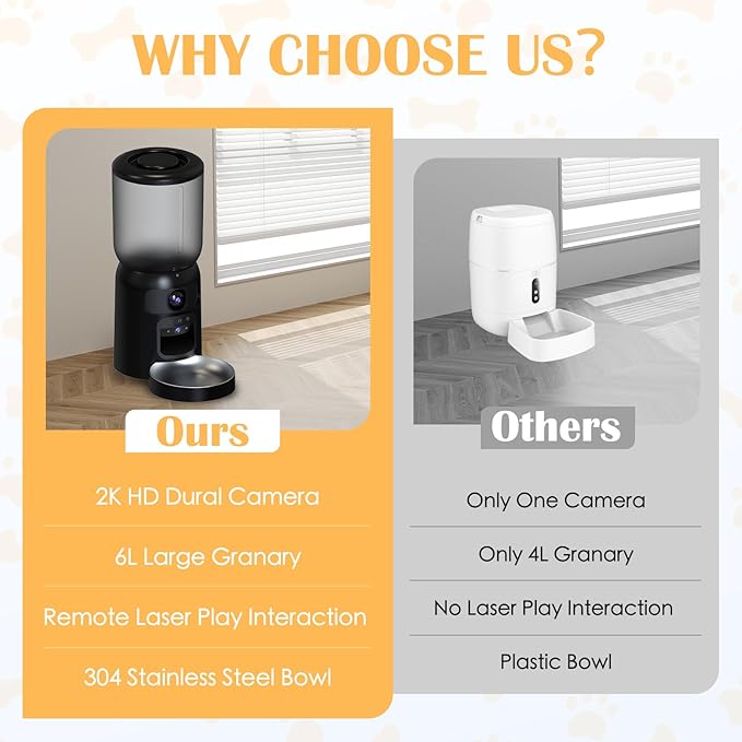 Automatic Cat Feeder with 2K Dual HD Cameras, 2.4/5G WiFi 6L Feeder, Pet Feeder - Image 7