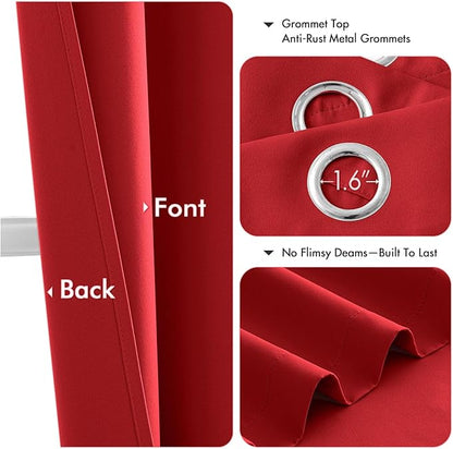 MIULEE Christmas Red Blackout Curtains - Image 4