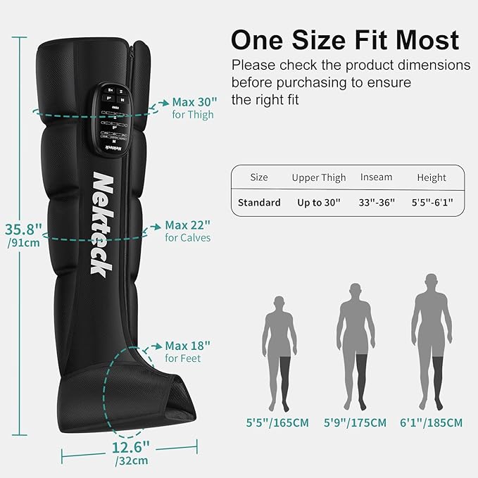 Nekteck Leg Compression Massager Recovery System, Cordless Foot and Leg Massager - Image 7