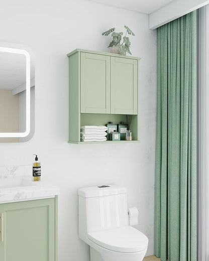 Bathroom Cabinet Wall Mount Buffering Hinge, Large Space Wooden Medicine Cabinet - Image 3
