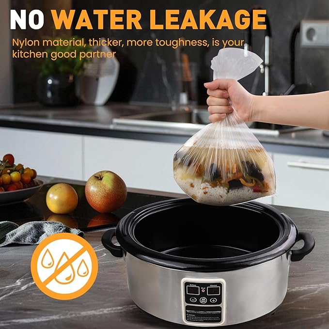 100 Pack Slow Cooker Liners, Large Size 13"x 21" Cooking Bags Disposable Pot - Image 4
