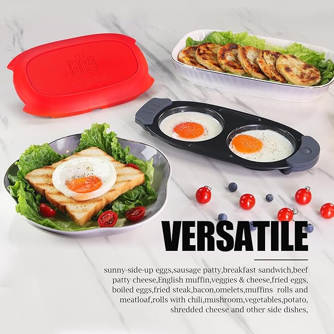 Quick-Heat Microwave Egg Cooker|Poacher|fryer, Dishwasher-Safe, Save Time - Image 4