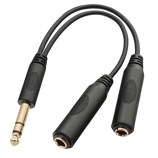 TISINO 6.35mm Jack Splitter Cable, Headphone Splitter Cable, Stereo Male to by Tisino