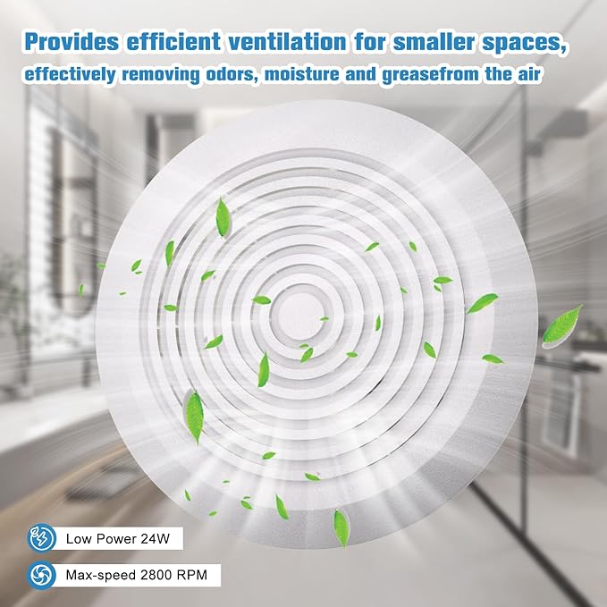 HTONG Innovation V2262-50 7 Inch Bathroom Exhaust Fan, 50 CFM Ceiling Exhaust - Image 5