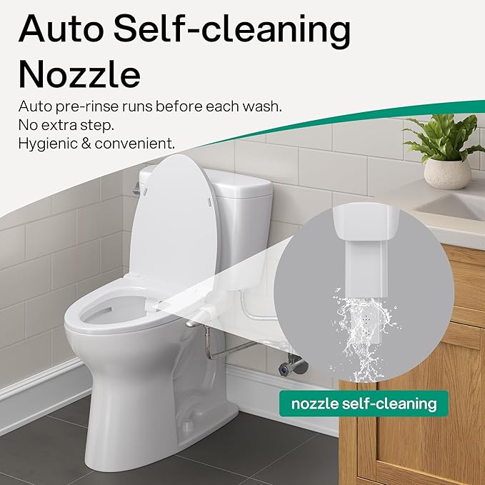 Hansrapo Left-Hand Bidet Attachment – Non-Electric, Ultra-Slim Toilet Bidet - Image 4