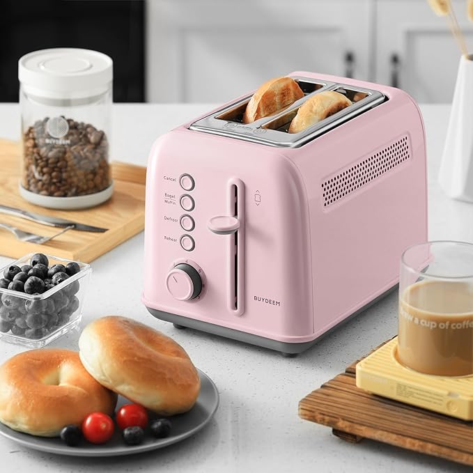 BUYDEEM DT620 2-Slice Toaster, Extra Wide Slots, Retro Stainless Steel - Image 9