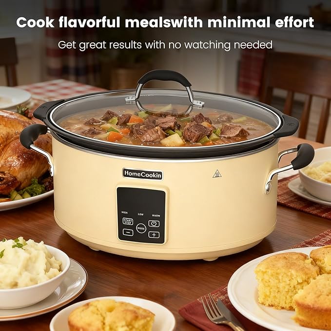 HOMECOOKIN Slow Cooker, Extra Large 10 Quart Digital Programmable Slow Cookers - Image 8