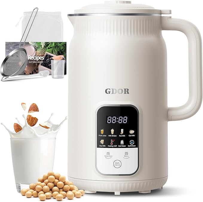 GDOR 35oz Nut Milk Maker, 9-in-1 Plant Milk Machine by GDOR