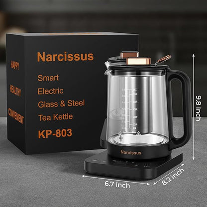 Narcissus Electric Kettle Temperature Control ±5℉, 1.8L Glass Electric Tea - Image 8