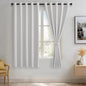 JIUZHEN Greyish White Blackout Curtains by JIUZHEN