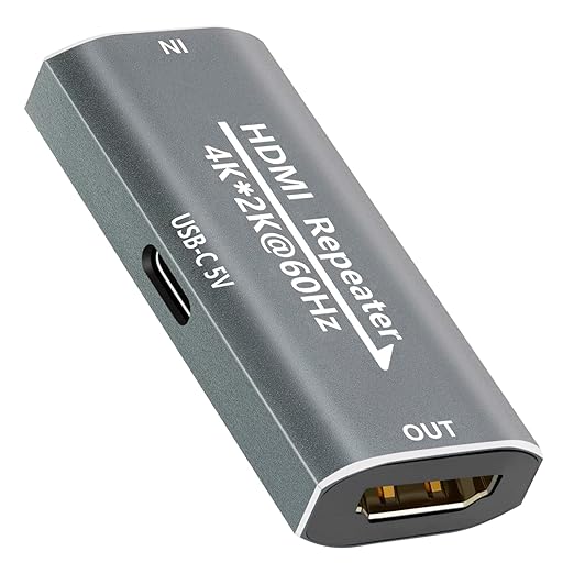 HDMI Booster Repeater 4K@60Hz for 80FT, HDMI Extender Female to Female by NKZKN