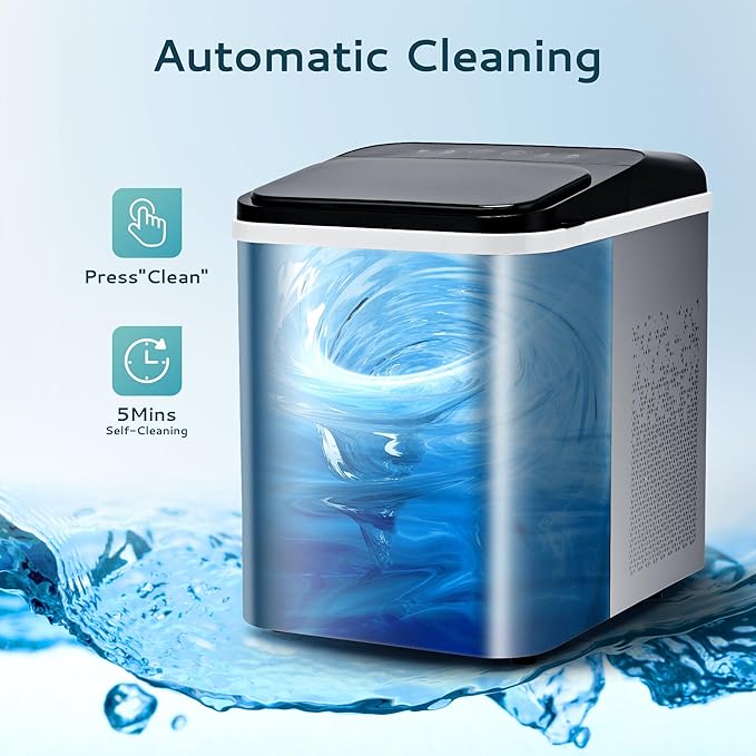EUHOMY Nugget Ice Maker Countertop, Ready in 8 Mins, Self-Cleaning, 34lbs/24H - Image 5