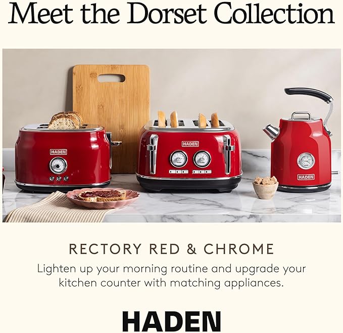 Haden Dorset 2 Slice Wide Slot Stainless Steel Toaster - Image 5