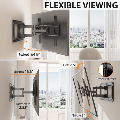 IWORKBOARD Full Motion 75 85 86 90 97'' TV Wall Mount Bracket, Loads 150 lbs - Image 6