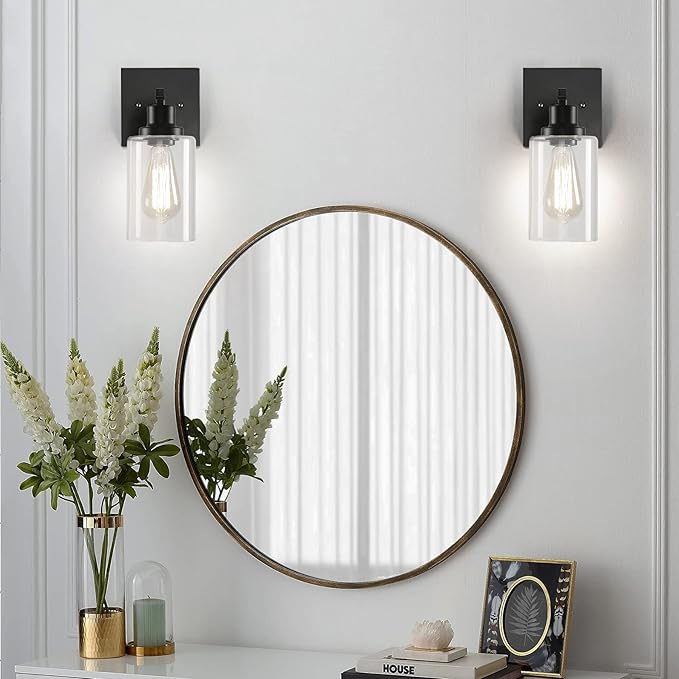 DIKAIDA Plug in Wall Sconces, 2 Pack Wall Lamp, Rustic Plug in Wall Light - Image 2