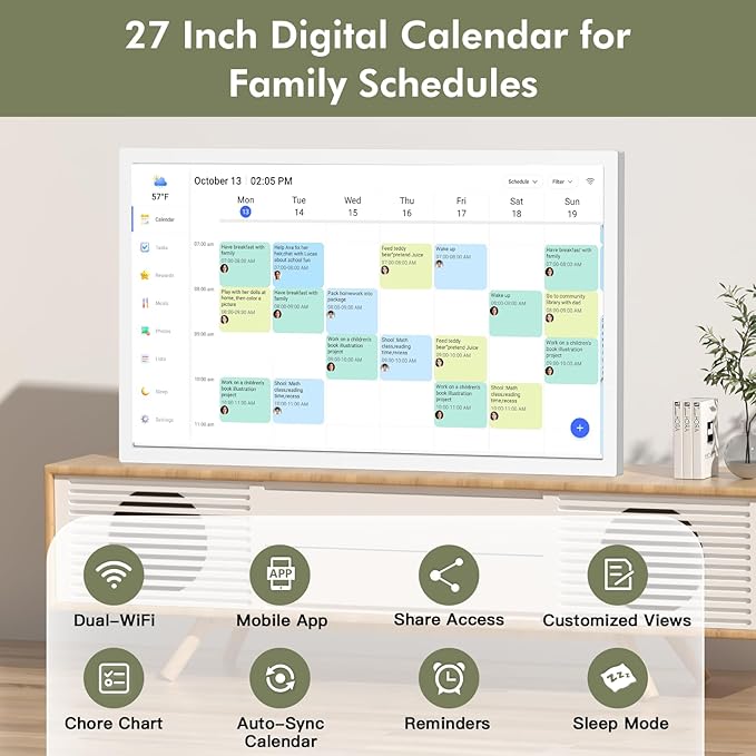 27" Smart Digital Calendar for-Family-Business-Schedules - Image 4