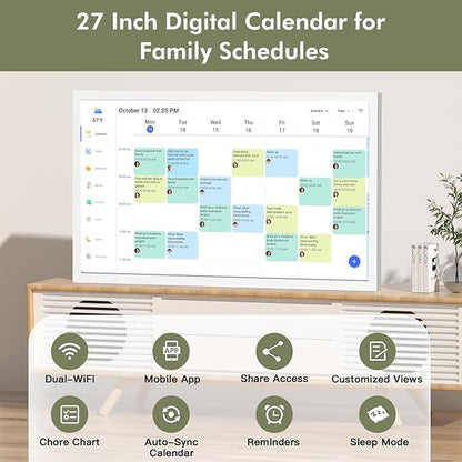 27" Smart Digital Calendar for-Family-Business-Schedules - Image 4