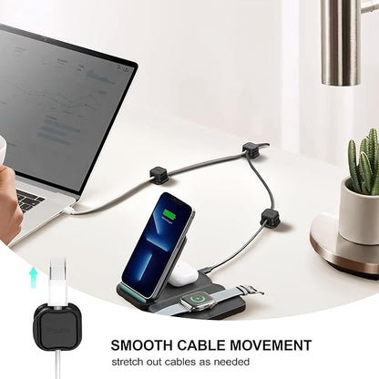 48 Pack Magnetic Cable Clip Organizer Cord Holder, Picozon Adhesive Cable - Image 3