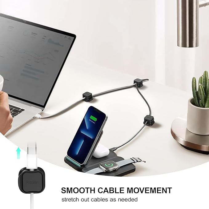 12 Pack Magnetic Cable Clip Organizer Cord Holder, Picozon Adhesive Cable - Image 3