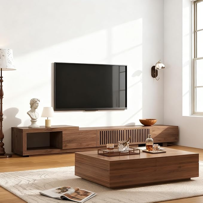 gaoyangjiaju Mid-Century Modern Expandable Coffee Table & TV Stand Set by Gaoyangjiaju