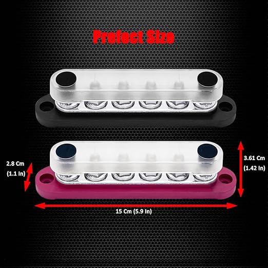 6 x M8 Studs Power Distribution Block Bus Bar 12V, Ampper 5.9" HD 200A Marine - Image 5