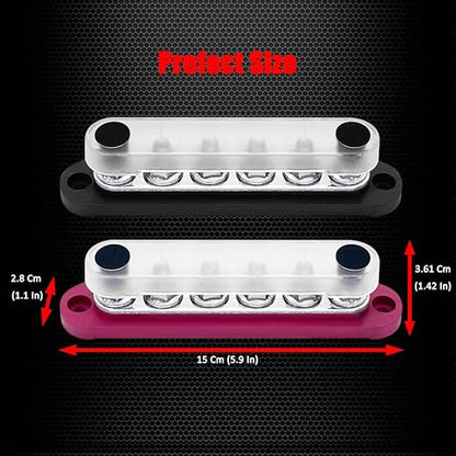6 x M8 Studs Power Distribution Block Bus Bar 12V, Ampper 5.9" HD 200A Marine - Image 5