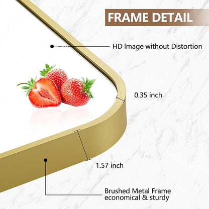 22x30 Inch Gold Mirror, Framed Rectangle Mirror - Image 4