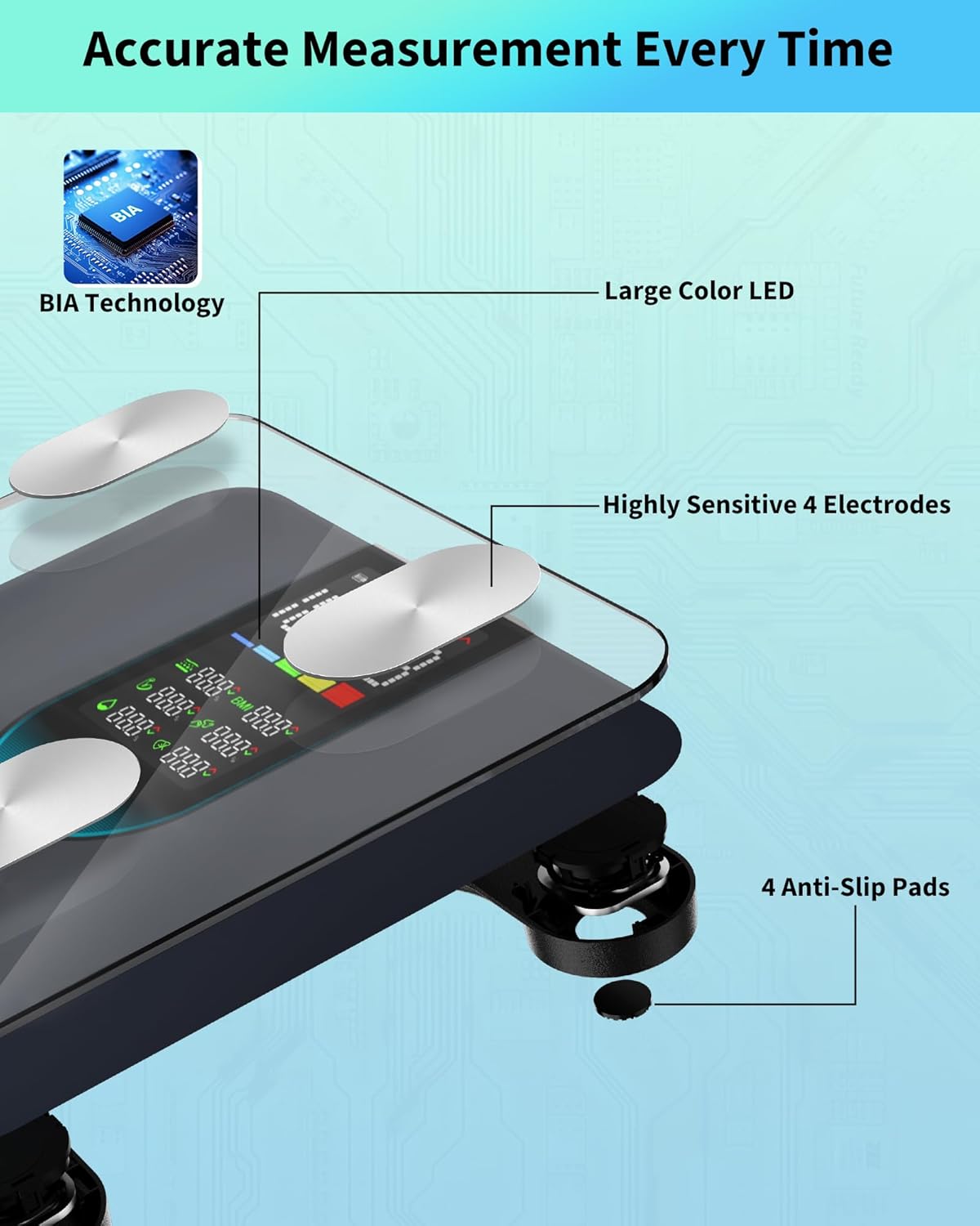 arboleaf smart scale for body weight and fat showing dimensions