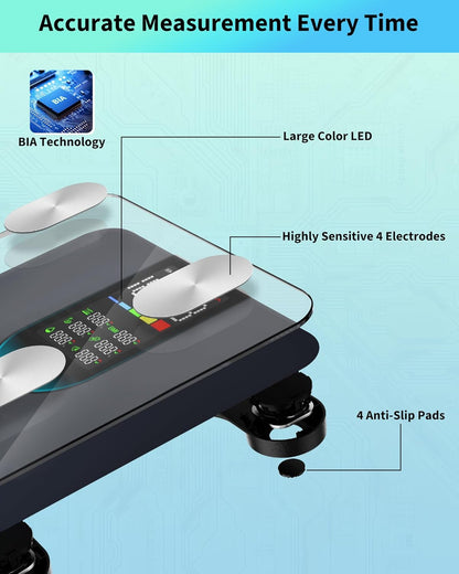 arboleaf smart scale for body weight and fat showing dimensions