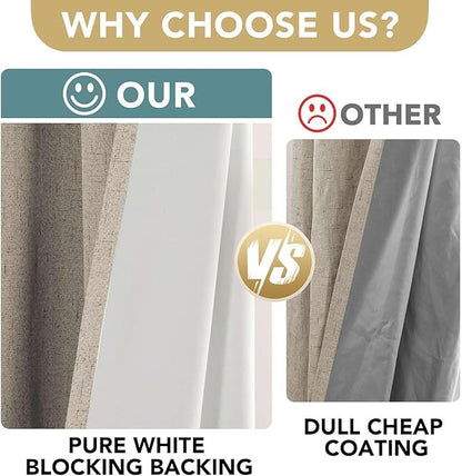 H.VERSAILTEX Linen Curtains 100% Blackout Curtains - Image 3