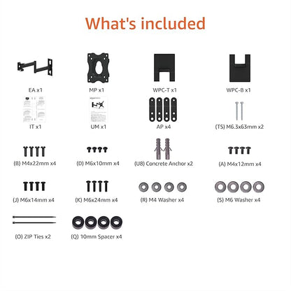 Amazon Basics Full Motion TV Wall Mount fits 12" to 40" TVs and VESA 200x200 - Image 5